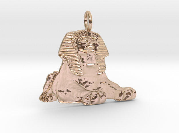 Sphinx Pendant in 14k Rose Gold Plated Brass