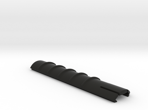 Ribbed Picatinny rail cover in Black Natural Versatile Plastic