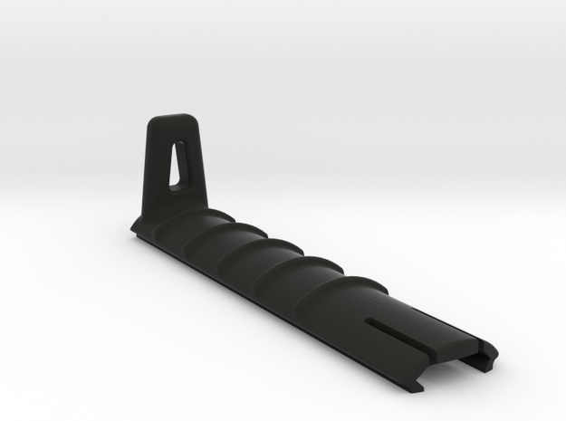 Ribbed  Picatinny rail cover with handstop in Black Natural Versatile Plastic