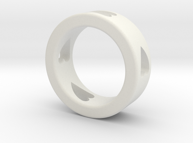 LOVE RING Size-9 in White Natural Versatile Plastic