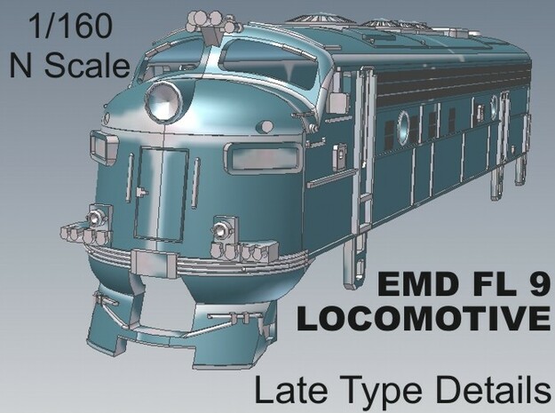 1-160 EMD FL 9 LATE Locomotive in White Natural Versatile Plastic