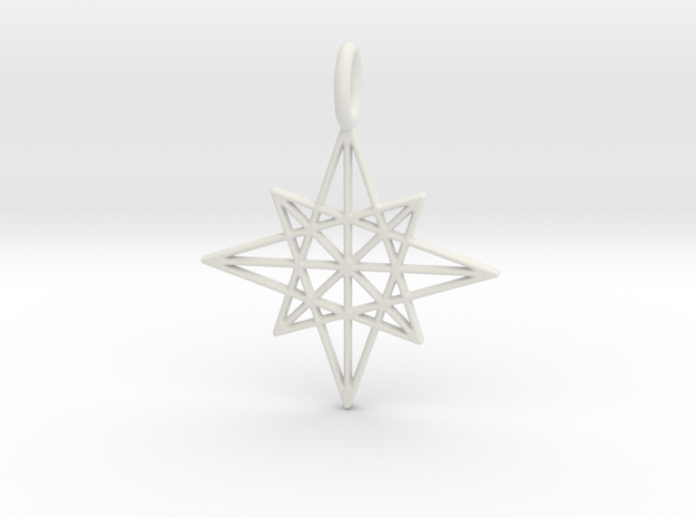 The Star Pendant in White Natural Versatile Plastic