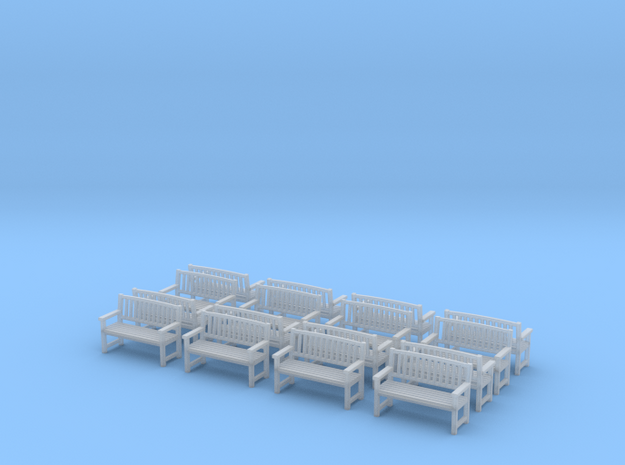 Bench type B - H0 ( 1:87 scale )16 Pcs set  in Smooth Fine Detail Plastic