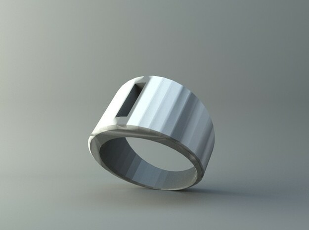 Prime Ring - Rectangle Hole in Natural Silver
