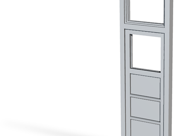 MOF Red Barn Office Door - 72:1 Scale in Tan Fine Detail Plastic