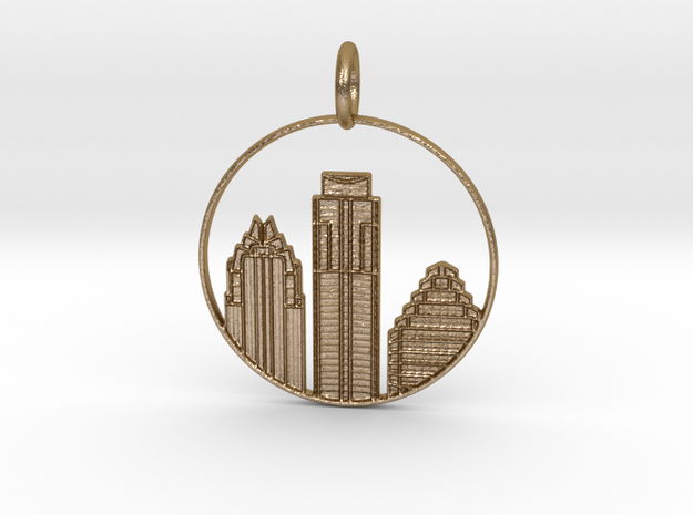 Austin Pendant With Loop in Polished Gold Steel