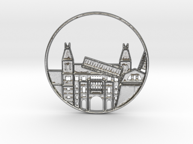 Amsterdam Pendant in Natural Silver