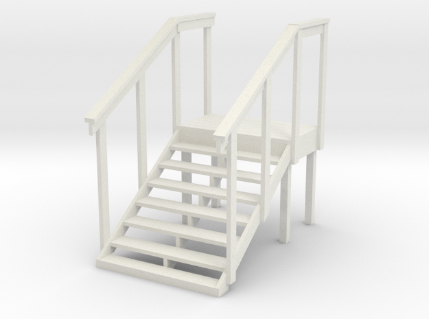 MOF Red Barn Stairs White -72:1 Scale in White Natural Versatile Plastic