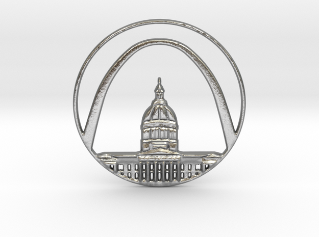 St. Louis Pendant in Natural Silver