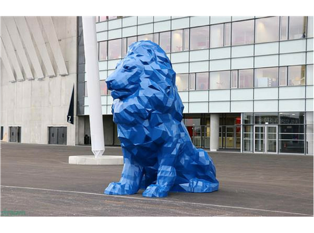 Olympique Lyonnais Lion Statue in Blue Processed Versatile Plastic