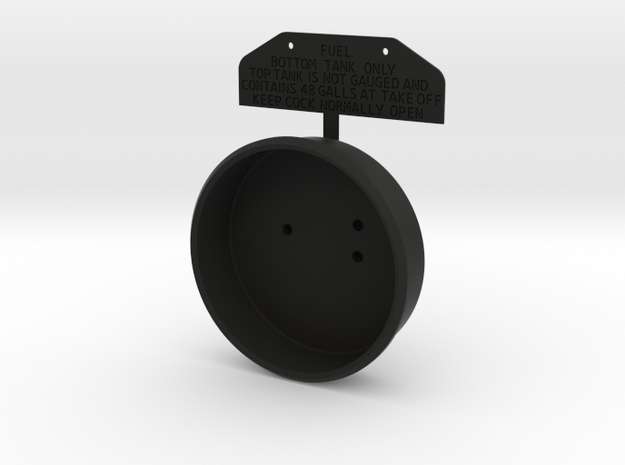 Spitfire Fuel Gauge with Tag in Black Natural Versatile Plastic