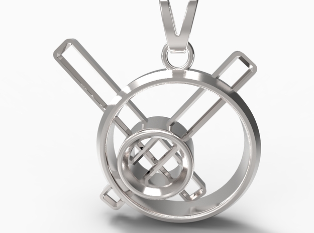 Stopped Time Pendant in Fine Detail Polished Silver