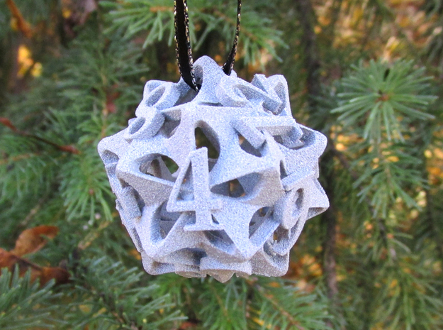 Pinwheel d12 Ornament in Gray PA12