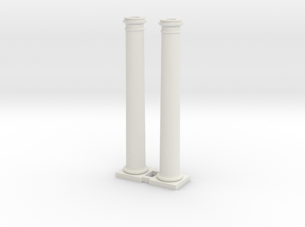 Doric Column 4500mm high X 2 at 1:76 Scale in White Natural Versatile Plastic