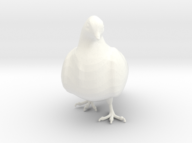 Bird No 3 (Doves) in White Processed Versatile Plastic