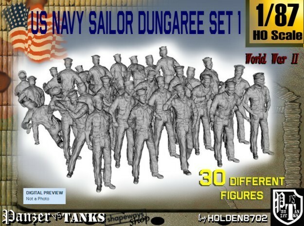 1/87 US Navy Dungaree Set 1 in Tan Fine Detail Plastic