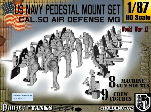 1-87 US Navy  AA M Gun Pedestal Mount.stl in Tan Fine Detail Plastic