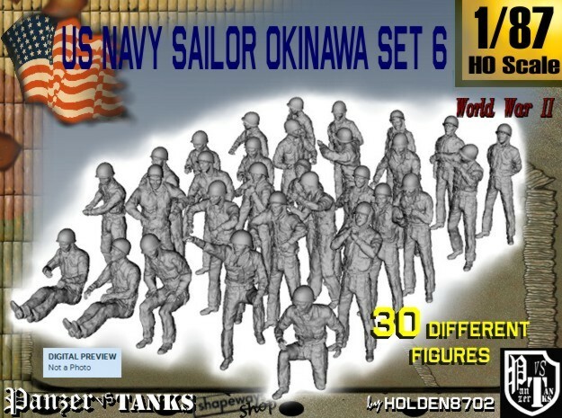 1/87 US Navy Okinawa Set 6 in Tan Fine Detail Plastic