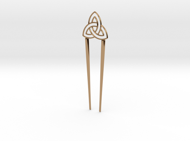 Dual Hairpin - Celtic Knot in Polished Brass