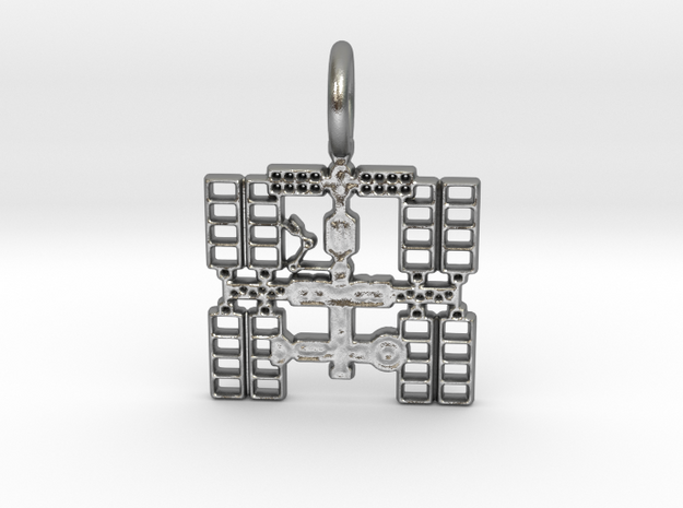 Space Station Pendant in Natural Silver