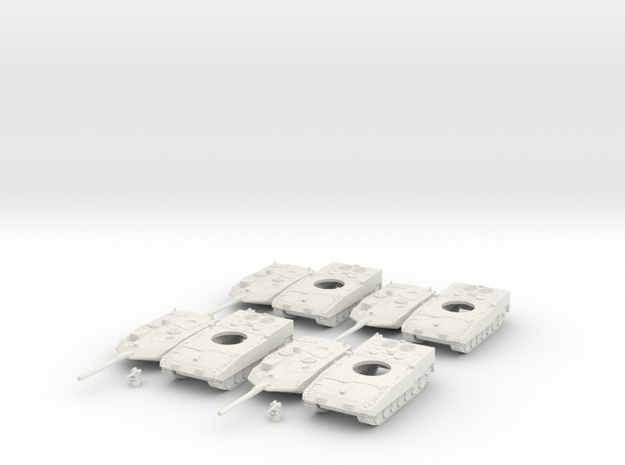Leopard 2a7 (4 vehicles) 1:160 scale in White Natural Versatile Plastic