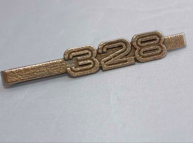 TIE CLIP 328 LOGO in Polished Gold Steel