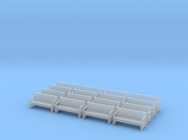  Bench type A - N ( 1:160 scale )16 Pcs set  in Tan Fine Detail Plastic
