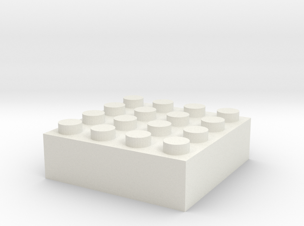 Block 4x4 in White Natural Versatile Plastic