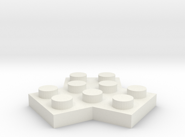 Trilego-flat-2x2 in White Natural Versatile Plastic