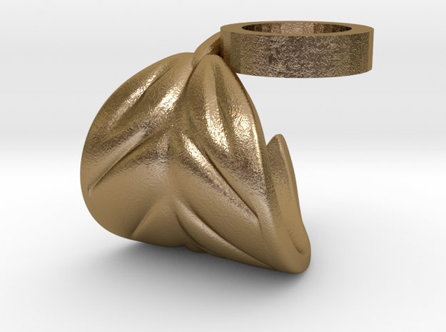 FLEURISSANT - Leaf ring #2 in Polished Gold Steel