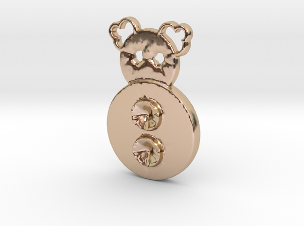 two button clown in 14k Rose Gold Plated Brass