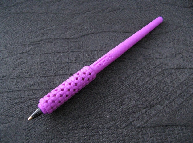 Attached Twist Cap Pen (048) in Purple Processed Versatile Plastic