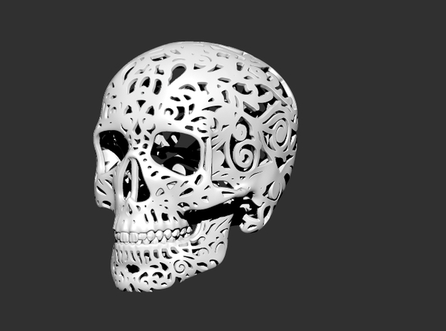 Mini Skull v2 - 25mm in Smoothest Fine Detail Plastic