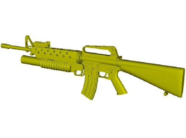1/24 scale Colt M-16A1 & M-203 rifle x 1 in Tan Fine Detail Plastic