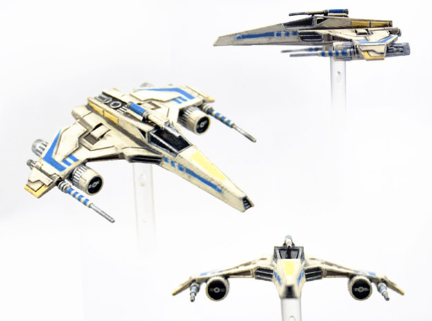 E-Wing Variant - Tri-Cannon 3pack 1/270 in Smoothest Fine Detail Plastic