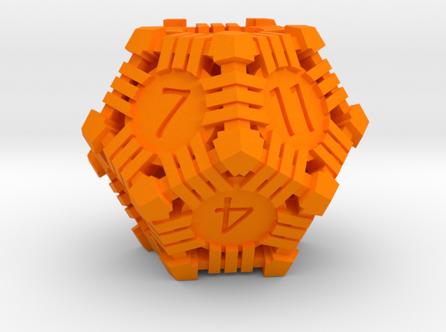 D12 - Andrew Bell 3d - Geometric1 in Orange Processed Versatile Plastic