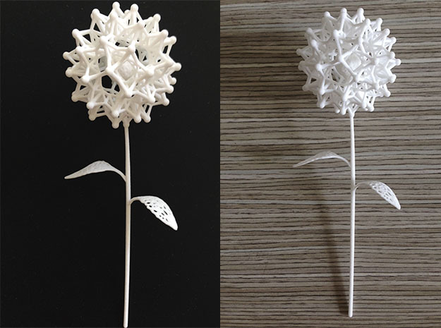 Dandelion Math Art in White Natural Versatile Plastic
