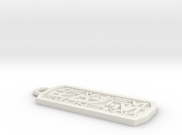 Aurebesh Keychain in White Natural Versatile Plastic