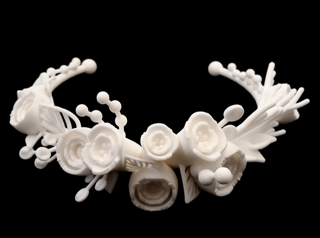 Botanical Statement Necklace in White Natural Versatile Plastic
