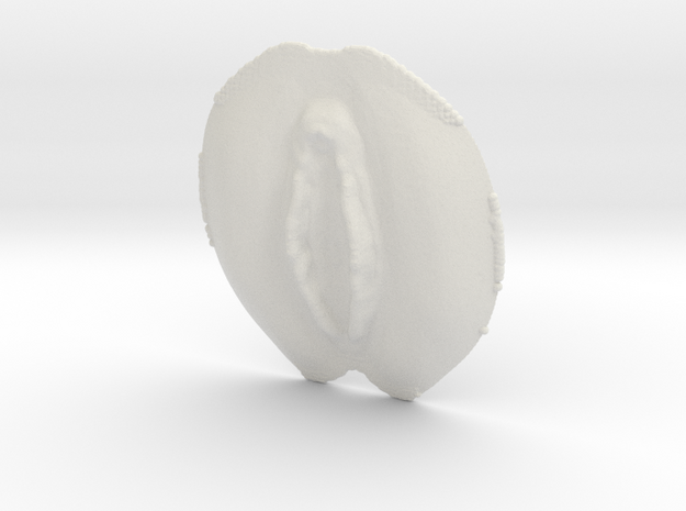 Vaginal Poker Chip in White Natural Versatile Plastic