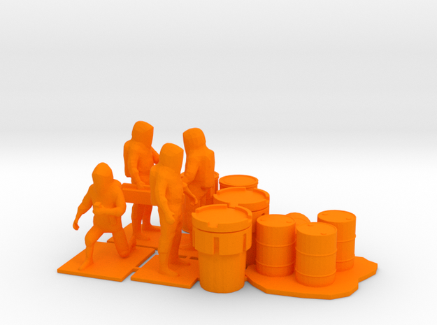 Hazmat Team 3, Multiple Scales in Orange Processed Versatile Plastic: 1:64