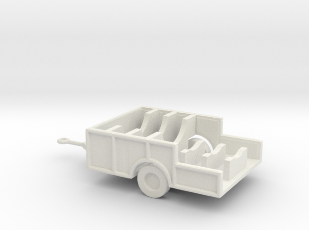 1/200 Scale M480 trailer, missile body aft section in White Natural Versatile Plastic