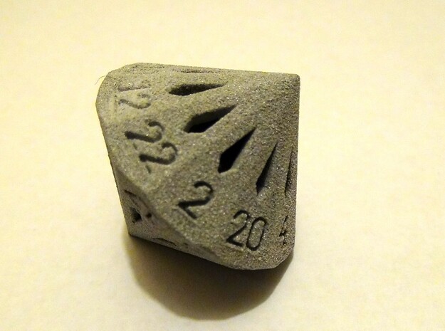 22 Sided Die - Large in White Natural Versatile Plastic