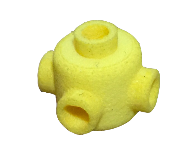 Nub Head for Lego in Yellow Processed Versatile Plastic