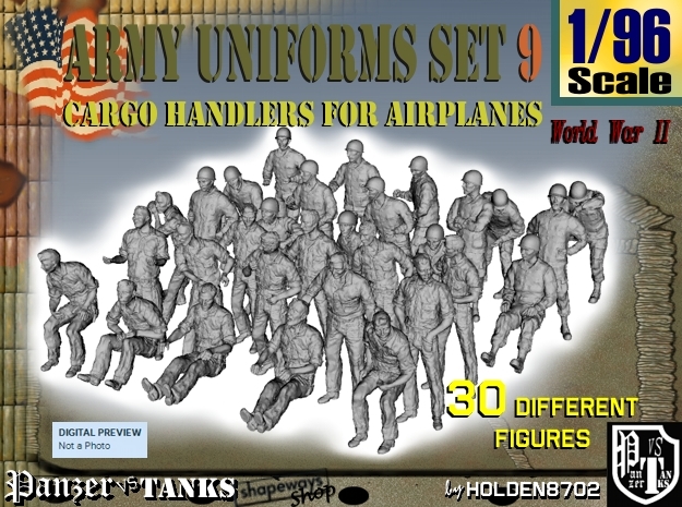 1-96 Army Modern Uniforms Set9 in Tan Fine Detail Plastic