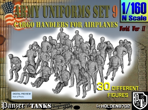 1-160 Army Modern Uniforms Set9 in Tan Fine Detail Plastic