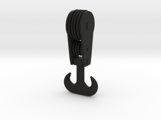 Forged Double Hook - Block - G 22.5:1 Scale in Black Natural Versatile Plastic