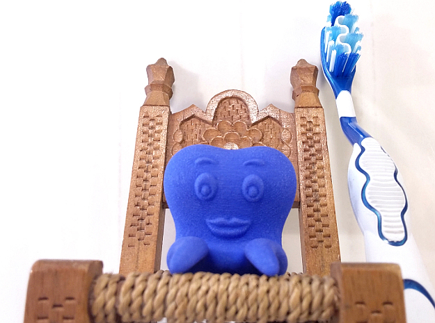 Toothbrush Holder (Man) in Blue Processed Versatile Plastic