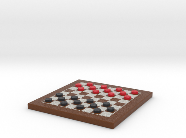 Checkers Board 1/12 Scale in Frame with Pieces