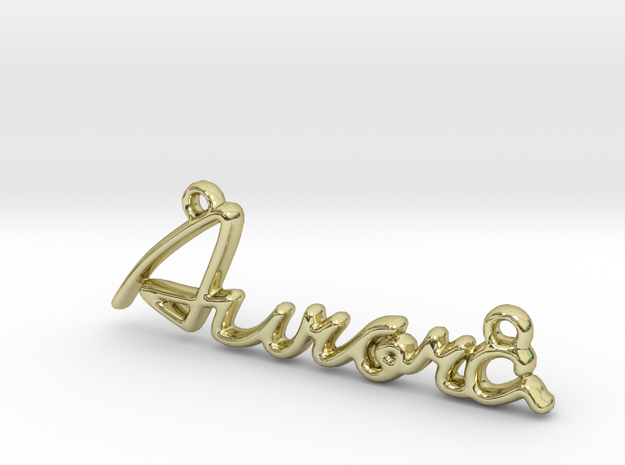 AURORA Script First Name Pendant in 18k Gold Plated Brass